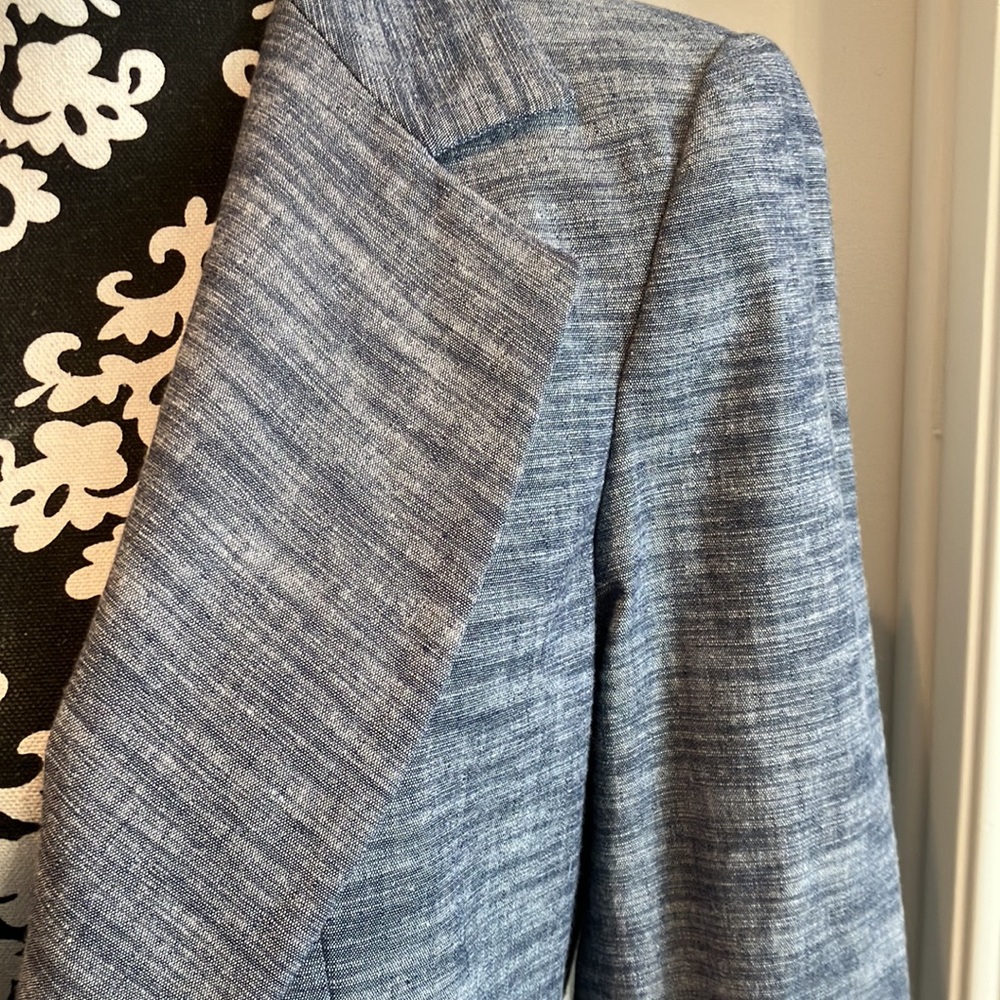 Fabulous navy with white lines Anthropologie Cartonnier cotton/spandex jacket - Picture 4 of 15